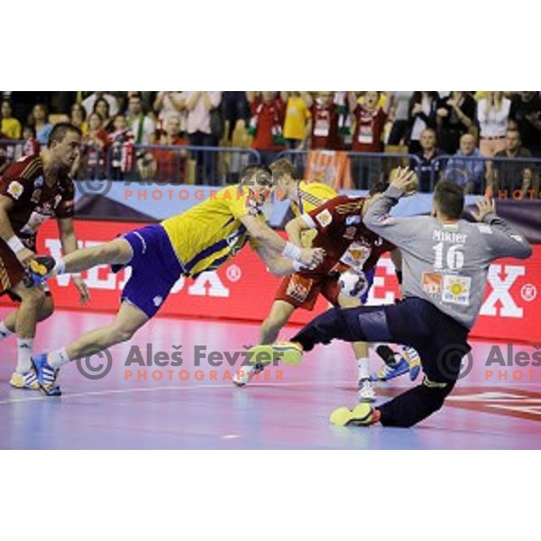 handball match Celje Pivovarna Lasko-Veszprem in EHF Champions league, played in Zlatorog Hall, Celje, Slovenia on October 18, 2014