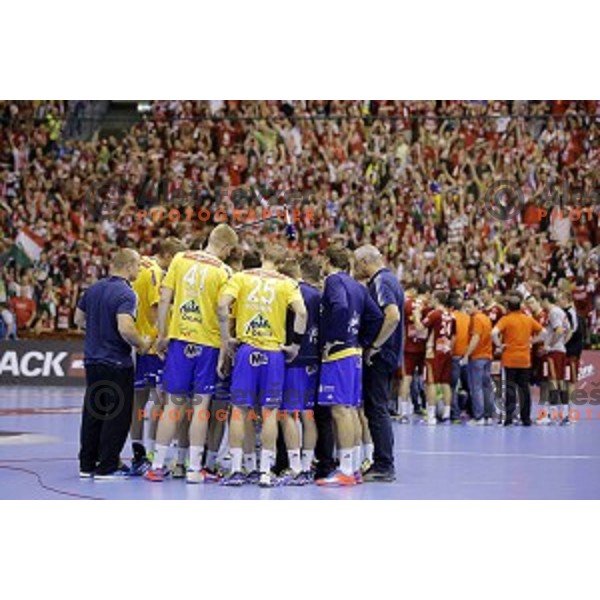 handball match Celje Pivovarna Lasko-Veszprem in EHF Champions league, played in Zlatorog Hall, Celje, Slovenia on October 18, 2014