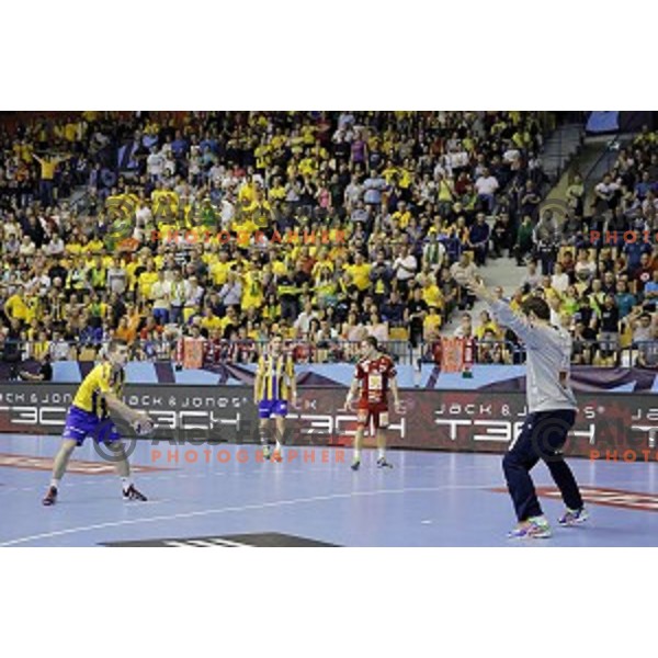 handball match Celje Pivovarna Lasko-Veszprem in EHF Champions league, played in Zlatorog Hall, Celje, Slovenia on October 18, 2014