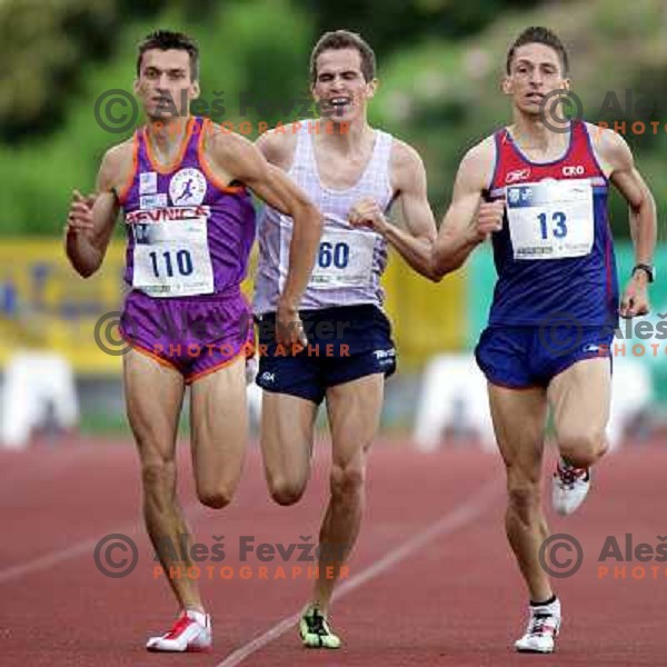 Veber (110), Kastelic (60), Pavic (13) at Grand prix AZS athletic miting in Ljubljana 3.6.2007. Photo by Ales Fevzer 