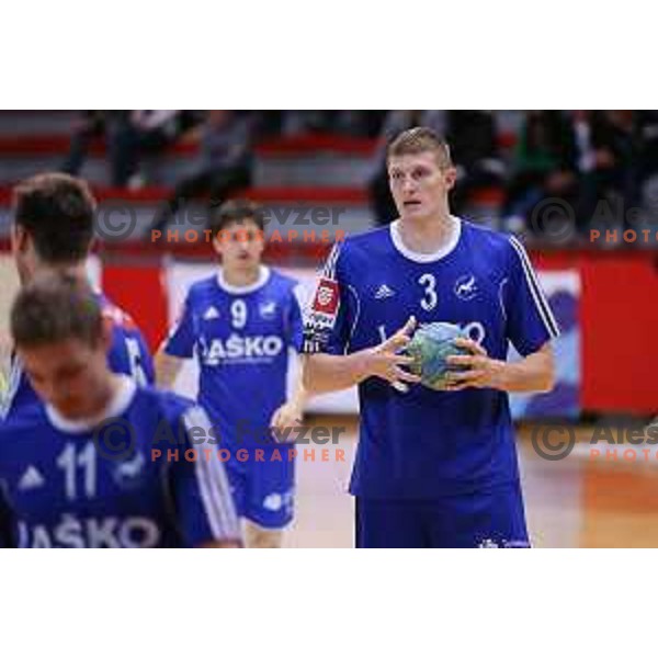 of RK Celje Pivovarna Lasko in action during handball match Slovan-Celje Pivovarna Lasko, played in Kodeljevo Hall, Ljubljana on September 13, 2014
