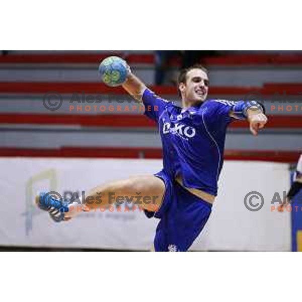 of RK Celje Pivovarna Lasko in action during handball match Slovan-Celje Pivovarna Lasko, played in Kodeljevo Hall, Ljubljana on September 13, 2014