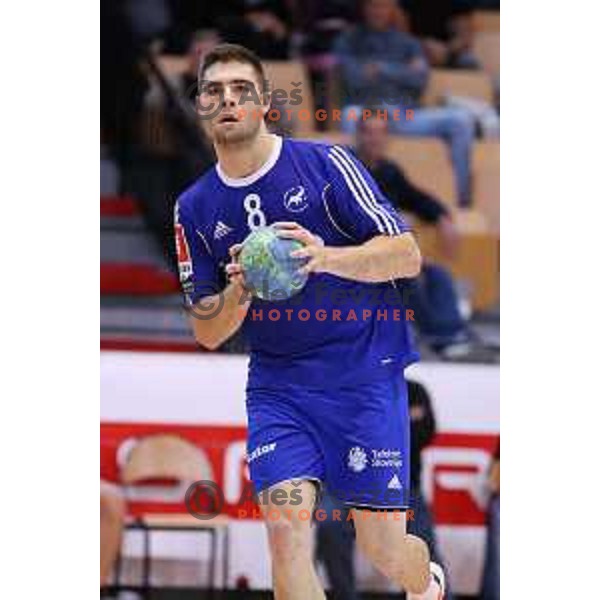 of RK Celje Pivovarna Lasko in action during handball match Slovan-Celje Pivovarna Lasko, played in Kodeljevo Hall, Ljubljana on September 13, 2014
