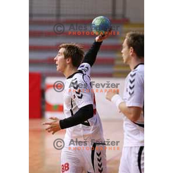 of RK Celje Pivovarna Lasko in action during handball match Slovan-Celje Pivovarna Lasko, played in Kodeljevo Hall, Ljubljana on September 13, 2014