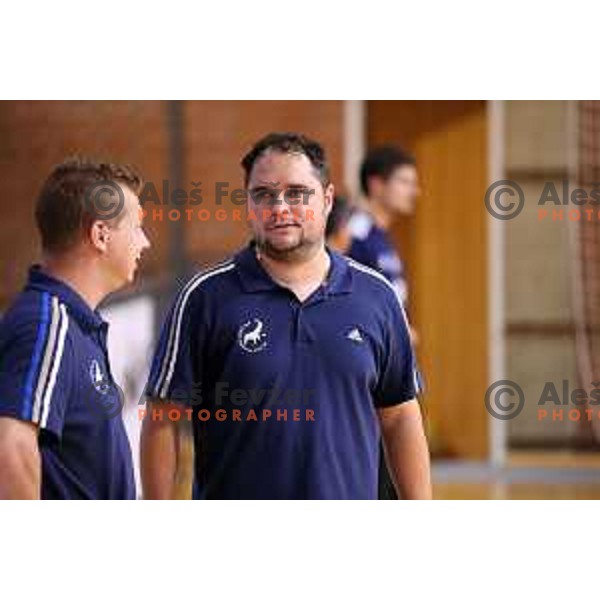 of RK Celje Pivovarna Lasko in action during handball match Slovan-Celje Pivovarna Lasko, played in Kodeljevo Hall, Ljubljana on September 13, 2014