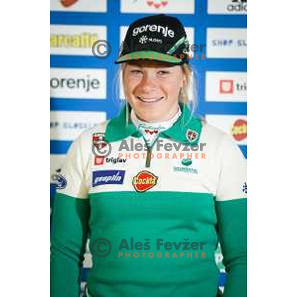 Nika Razinger during media day of Ski Association Slovenia for season 2014-15, Sora pro medvodah on October 20, 2014