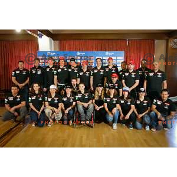 Skiers during media day of Ski Association Slovenia for season 2014-15, Sora pri Medvodah on October 20, 2014
