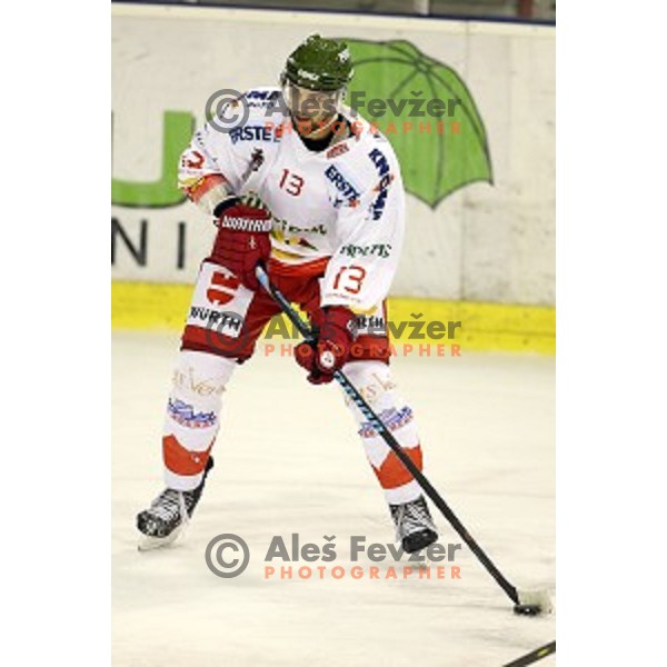 of Olimpija in action during EBEL League Season 2014/15 ice-hockey match between HDD Telemach Olimpija and Bolzano, played in Tivoli Hall, Ljubljana, Slovenia, on October 23, 2014