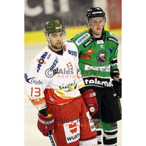 of Olimpija in action during EBEL League Season 2014/15 ice-hockey match between HDD Telemach Olimpija and Bolzano, played in Tivoli Hall, Ljubljana, Slovenia, on October 23, 2014