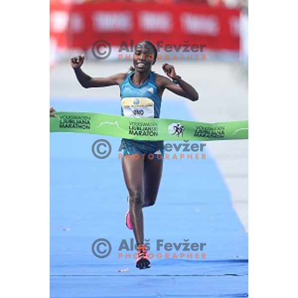 Janet Reno (KEN) winner in women\'s elite category at 19. Volkswagen Ljubljana Marathon in Ljubljana, Slovenia on October 26, 2014