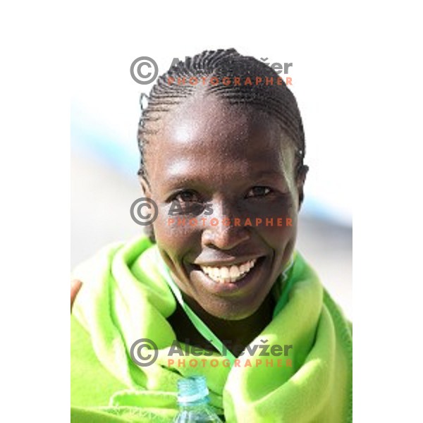 Janet Reno (KEN) winner in women\'s elite category at 19. Volkswagen Ljubljana Marathon in Ljubljana, Slovenia on October 26, 2014