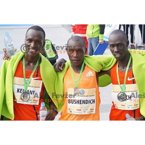 Ishimael Bushendich (KEN) winner of 19. Volkswagen Ljubljana Marathon in Ljubljana, Slovenia on October 26, 2014