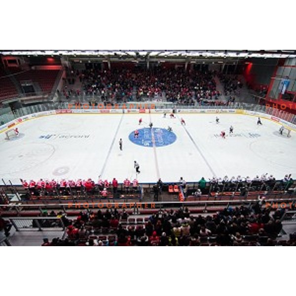Action during ice hockey match of Slovenian National League in Season 2014/15 between HDD SIJ Acroni Jesenice and HDD Telemach Olimpija, played in Podmezakla Hall, Jesenice, Slovenia, on October 28, 2014