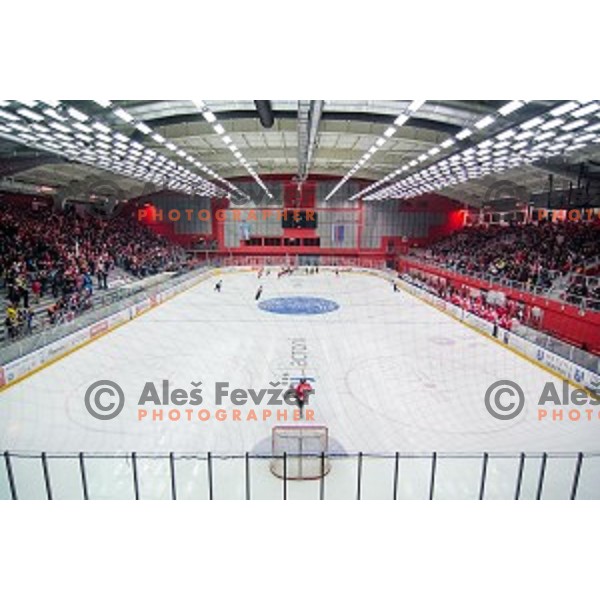 Action during ice hockey match of Slovenian National League in Season 2014/15 between HDD SIJ Acroni Jesenice and HDD Telemach Olimpija, played in Podmezakla Hall, Jesenice, Slovenia, on October 28, 2014