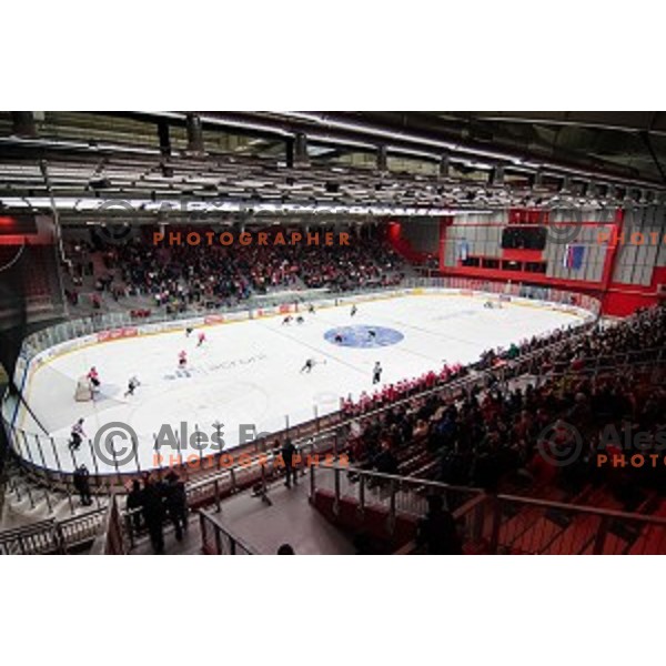 Action during ice hockey match of Slovenian National League in Season 2014/15 between HDD SIJ Acroni Jesenice and HDD Telemach Olimpija, played in Podmezakla Hall, Jesenice, Slovenia, on October 28, 2014