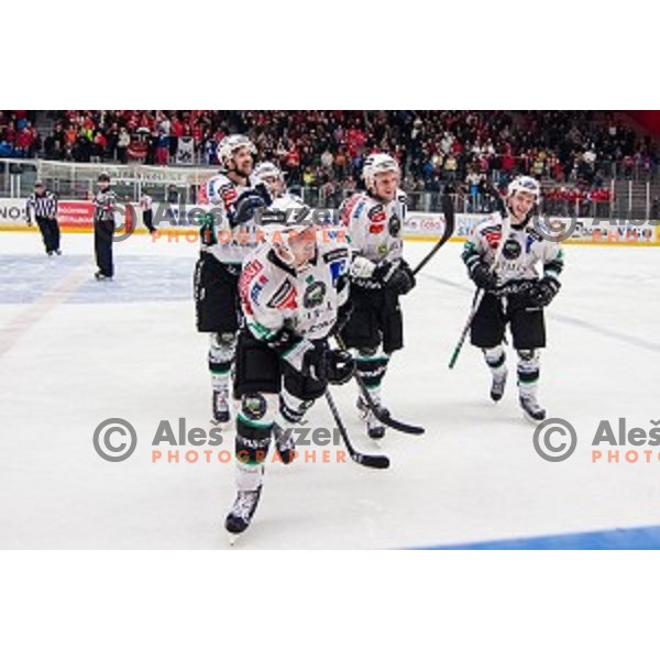 Jure Pavlic of Jesenice in action during ice hockey match of Slovenian National League in Season 2014/15 between HDD SIJ Acroni Jesenice and HDD Telemach Olimpija, played in Podmezakla Hall, Jesenice, Slovenia, on October 28, 2014
