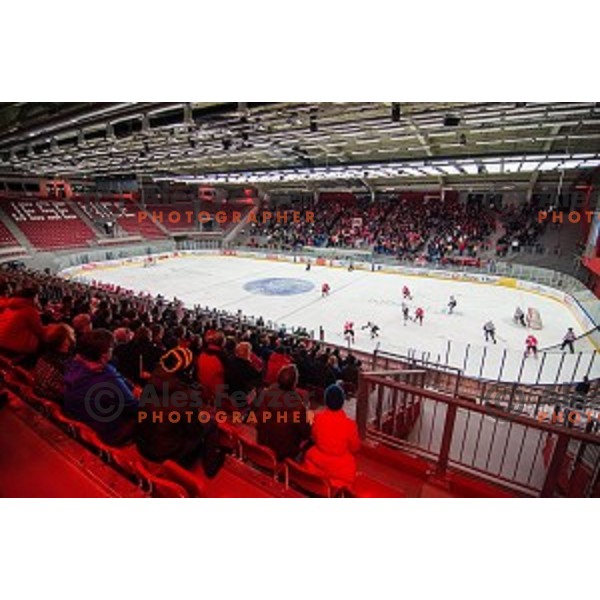 Action during ice hockey match of Slovenian National League in Season 2014/15 between HDD SIJ Acroni Jesenice and HDD Telemach Olimpija, played in Podmezakla Hall, Jesenice, Slovenia, on October 28, 2014