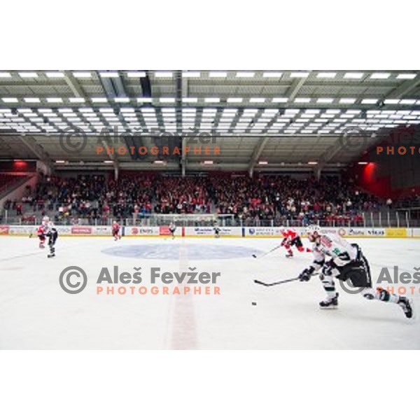 Action during ice hockey match of Slovenian National League in Season 2014/15 between HDD SIJ Acroni Jesenice and HDD Telemach Olimpija, played in Podmezakla Hall, Jesenice, Slovenia, on October 28, 2014