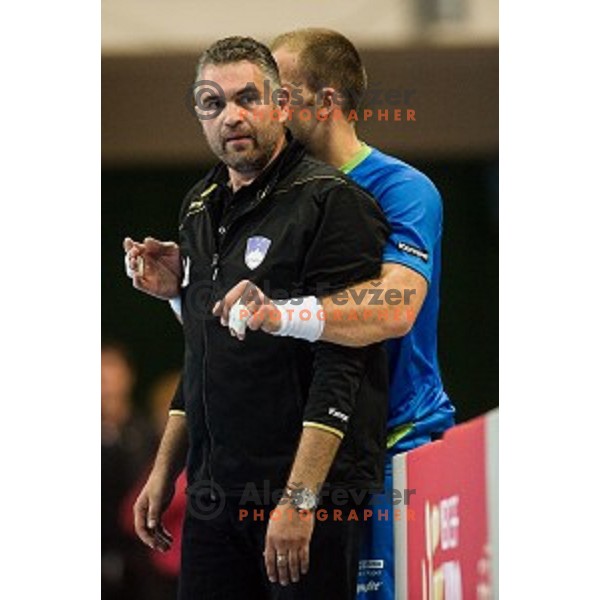 Boris Denic in action during football match Slovenia - Slovakia, EHF Euro Championship qualifying Bonifika , Koper , 29.10.2014