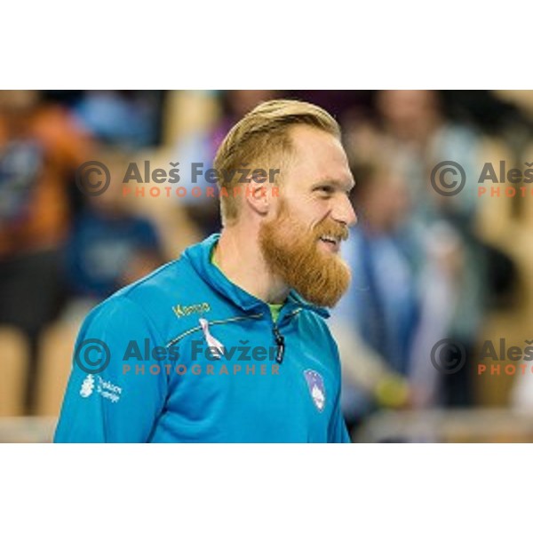 Miha Zvizej in action during football match Slovenia - Slovakia, EHF Euro Championship qualifying Bonifika , Koper , 29.10.2014