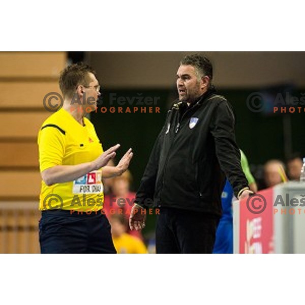 Boris Denic in action during football match Slovenia - Slovakia, EHF Euro Championship qualifying Bonifika , Koper , 29.10.2014