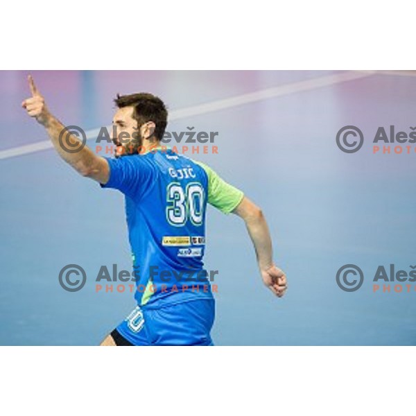 Dragan Gajic in action during football match Slovenia - Slovakia, EHF Euro Championship qualifying Bonifika , Koper , 29.10.2014
