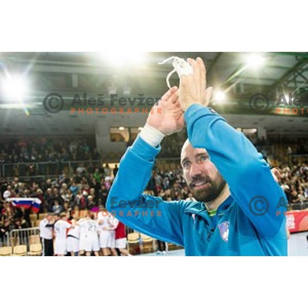 Vid Kavticnik in action during football match Slovenia - Slovakia, EHF Euro Championship qualifying Bonifika , Koper , 29.10.2014