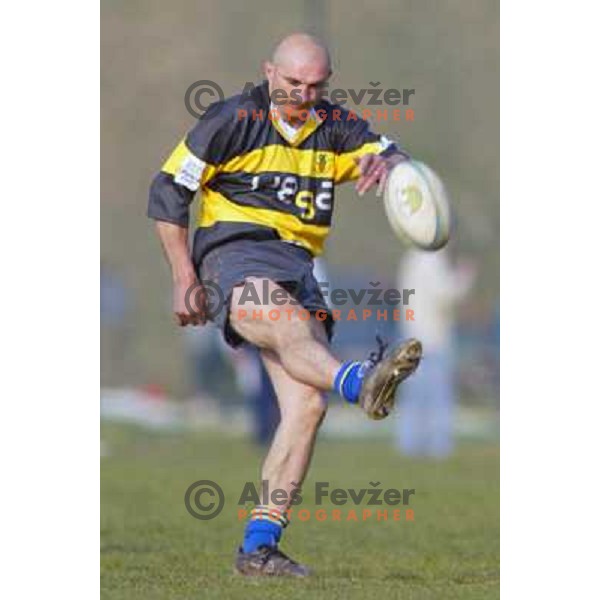 Action during rugby match of Ragby team Bezigrad at Stanezice Oval, Ljubljana on September 2003