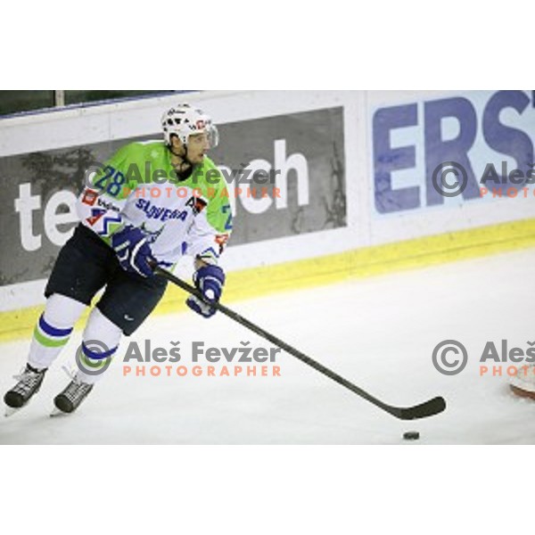 Ales Kranjc of Slovenia in action during ice-hockey match Slovenia-Japan at Euro Ice Hockey Challenge Tournament in Hala Tivoli, Ljubljana, Slovenia on November 6, 2014