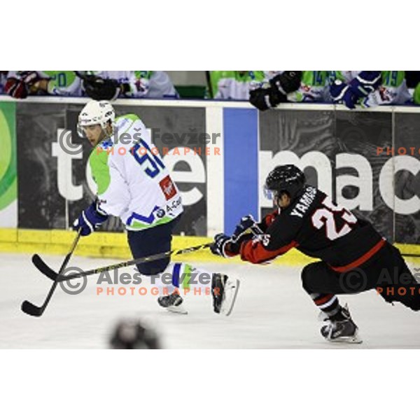 Mitja Robar of Slovenia in action during ice-hockey match Slovenia-Japan at Euro Ice Hockey Challenge Tournament in Hala Tivoli, Ljubljana, Slovenia on November 6, 2014