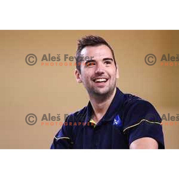 Iztok Utrosa during badminton match between Slovenia and Forea Island on European Mixed Team Championship 2015, 7.11.2014, Lendava