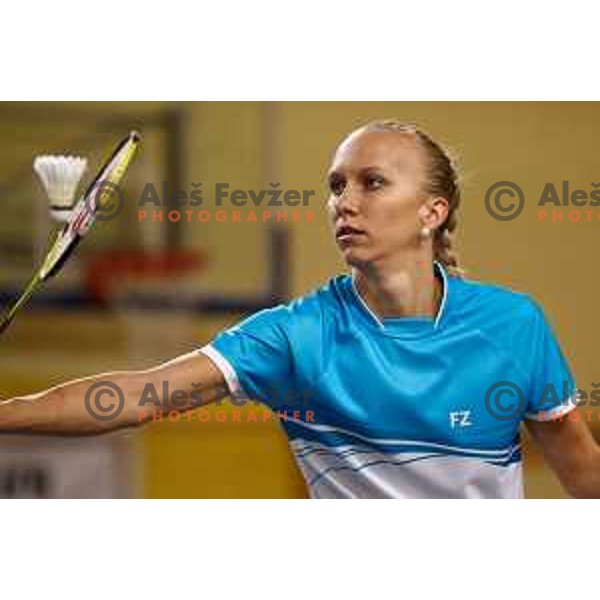 Tina Kodric during badminton match between Slovenia and Faroe Island on European Mixed Team Championship 2015, 7.11.2014, Lendava