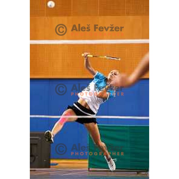 Tina Kodric during badminton match between Slovenia and Faroe Island on European Mixed Team Championship 2015, 7.11.2014, Lendava