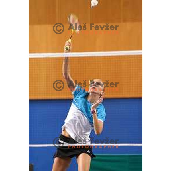 Tina Kodric during badminton match between Slovenia and Faroe Island on European Mixed Team Championship 2015, 7.11.2014, Lendava