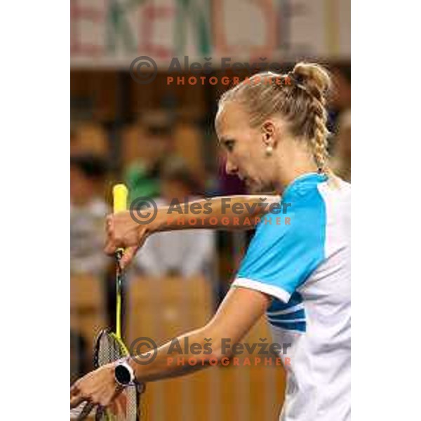 Tina Kodric during badminton match between Slovenia and Faroe Island on European Mixed Team Championship 2015, 7.11.2014, Lendava