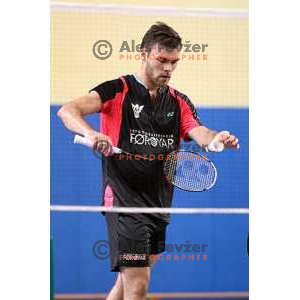 Niclas Hojgaard Eysturoy during badminton match between Slovenia and Forea Island on European Mixed Team Championship 2015, 7.11.2014, Lendava