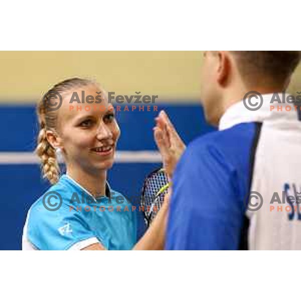 Tina Kodrič during badminton match between Slovenia and Forea Island on European Mixed Team Championship 2015, 7.11.2014, Lendava