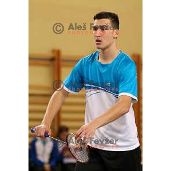Alen Roj during badminton match between Slovenia and Forea Island on European Mixed Team Championship 2015, 7.11.2014, Lendava