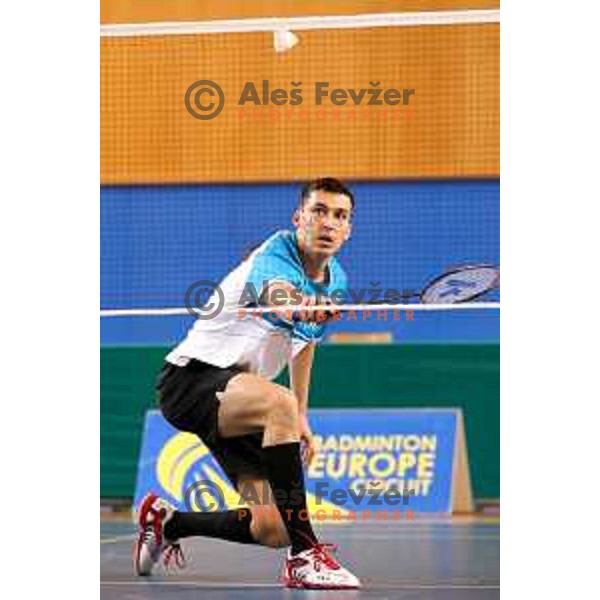 Alen Roj during badminton match between Slovenia and Forea Island on European Mixed Team Championship 2015, 7.11.2014, Lendava