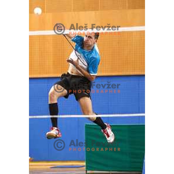 Alen Roj during badminton match between Slovenia and Forea Island on European Mixed Team Championship 2015, 7.11.2014, Lendava