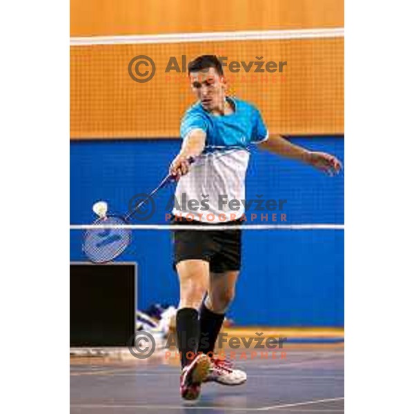 Alen Roj during badminton match between Slovenia and Forea Island on European Mixed Team Championship 2015, 7.11.2014, Lendava