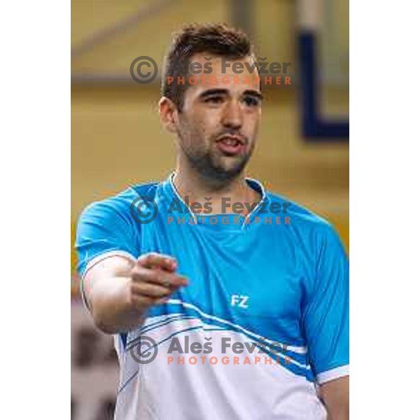 Iztok Utrosa during badminton match between Slovenia and Forea Island on European Mixed Team Championship 2015, 7.11.2014, Lendava