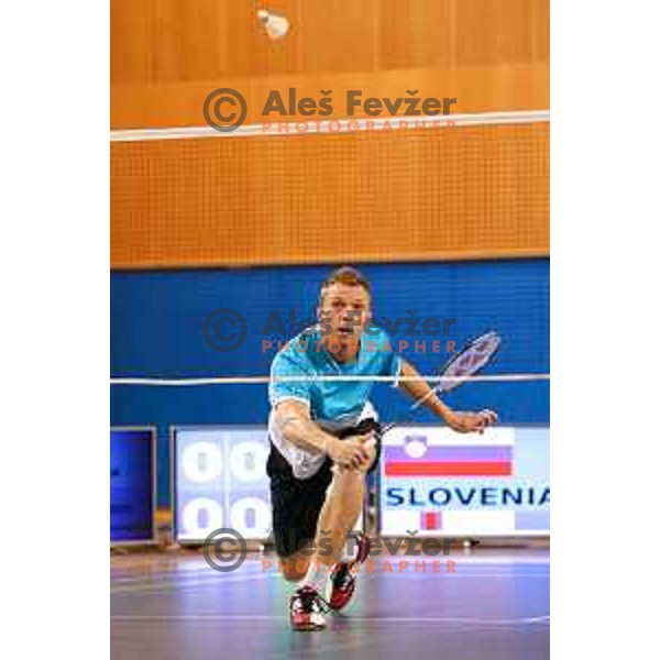 Miha Horvat during badminton match between Slovenia and Forea Island on European Mixed Team Championship 2015, 7.11.2014, Lendava