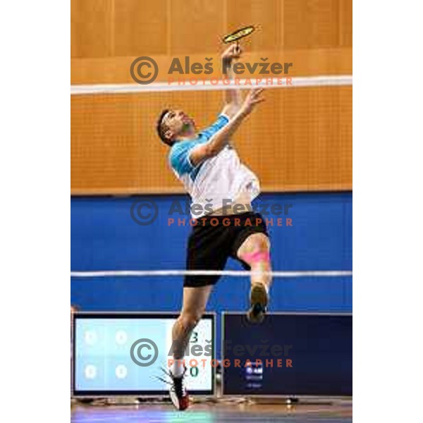 Iztok Utrosa during badminton match between Slovenia and Forea Island on European Mixed Team Championship 2015, 7.11.2014, Lendava