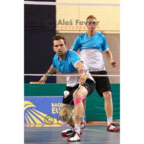 Iztok Utrosa during badminton match between Slovenia and Forea Island on European Mixed Team Championship 2015, 7.11.2014, Lendava