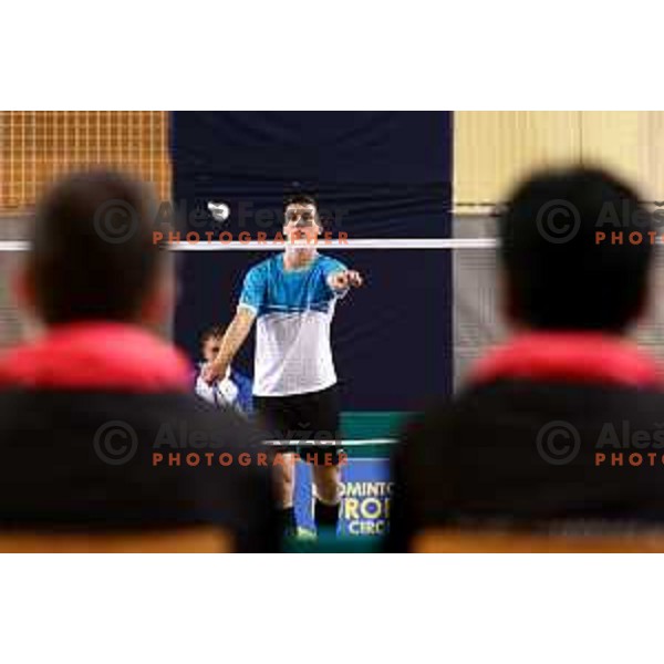 Alen Roj during badminton match between Slovenia and Forea Island on European Mixed Team Championship 2015, 7.11.2014, Lendava