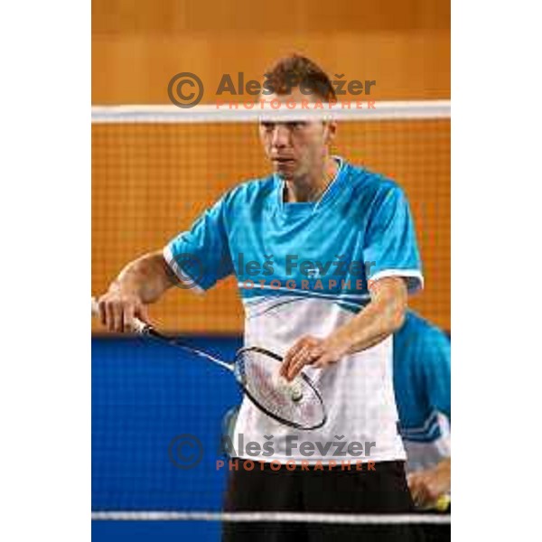 Miha Horvat during badminton match between Slovenia and Forea Island on European Mixed Team Championship 2015, 7.11.2014, Lendava