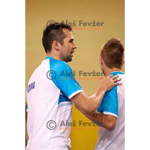 Iztok Utrosa during badminton match between Slovenia and Forea Island on European Mixed Team Championship 2015, 7.11.2014, Lendava