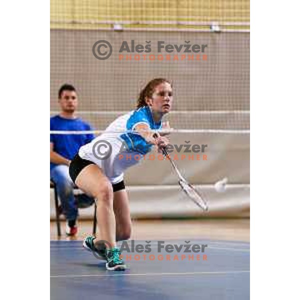 Nika Koncut during badminton match between Slovenia and Forea Island on European Mixed Team Championship 2015, 7.11.2014, Lendava