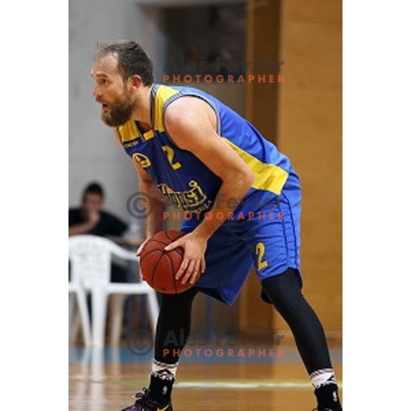 Samo Udrih of Hopsi Polzela in action during Telemach league basketball match Sencur Gorenjska gradbena druzba-Hopsi Polzela, played in Sencur, Slovenia on November 8, 2014
